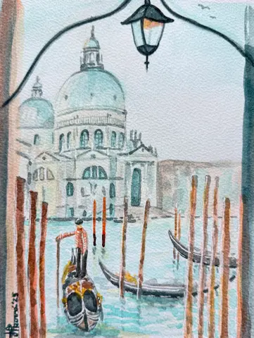 Benátky/Venice — akvarel, 21x29cm, 2025