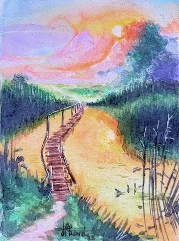 Do neznáma — akvarel, 21x29cm, 2025