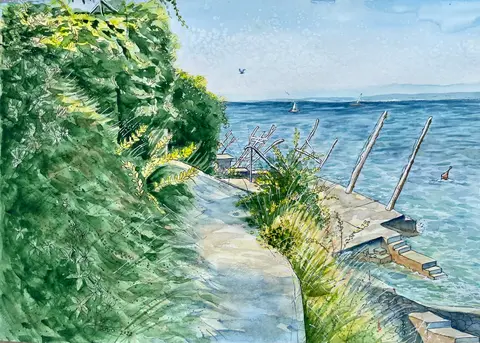 Croatia II. — akvarel, 30x40cm, 2022