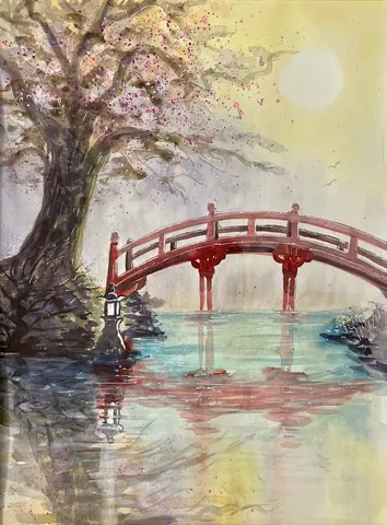 Most — akvarel, 30x40cm, 2022