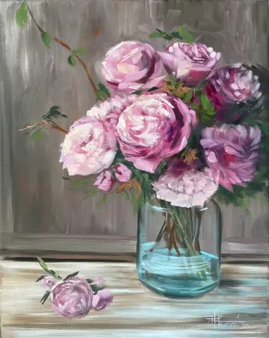 JEMNÁ ELEGANCIA — olej, 40x50cm, 2024