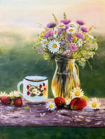 JAHODY — olej, 60x80cm, 2023