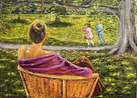 Máš to! — olej, 50x70cm, 2021