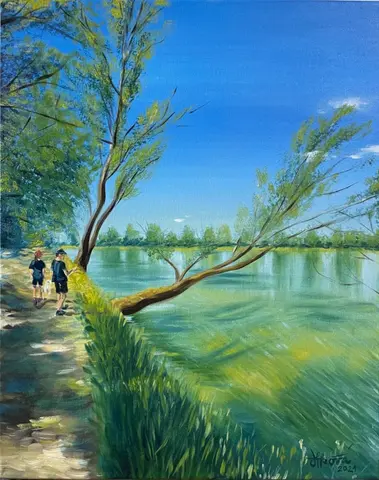 Dni pri jazere — olej, 40x50cm, 2021