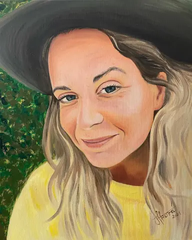Sama sebou — olej, 50x60cm, 2021