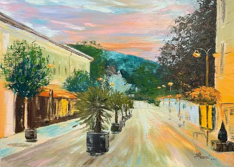 Tichý podvečer — Olej, 50x70cm, 2021